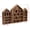2) Brown, variant on 3 Pcs Set Wall-Mounted House-Shaped Wooden Shadow Cubby Box Display Shelf with Door Storage Display Case for Collectibles, Trinkets, Mini Figures, Brown Color, 21.1W x 3.1D x 14.8H in