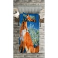 thumbnail image 3 of Ambesonne Fox Quilted Bedspread Set 2 Pcs, Serene Cold Autumn Field, Twin Size, Blue White Orange, 3 of 3