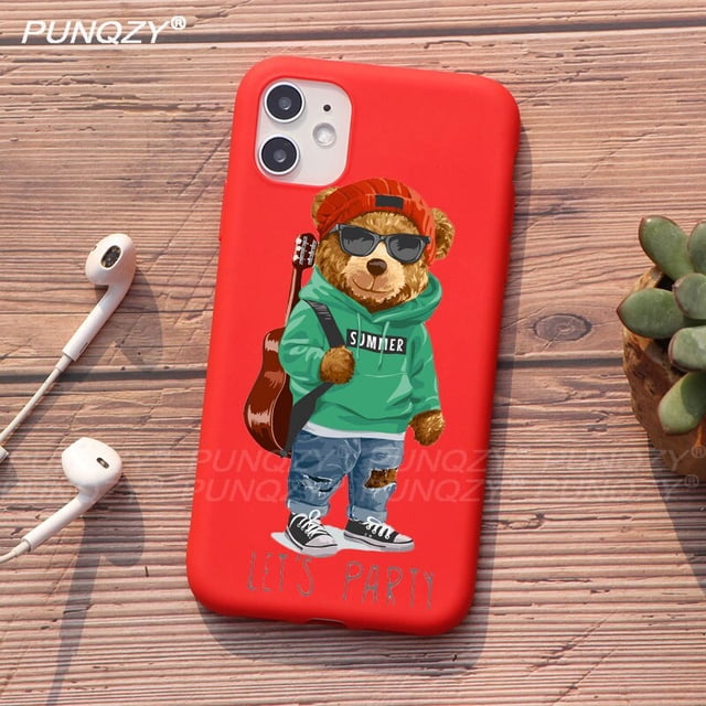Divertida funda de teléfono de oso deportivo a la moda para iPhone 14 PRO 12 Pro Max 11 Pro XR XS MAX X 6s 8 7 Plus, funda de TPU para iphone 13 pro max Tan Jianjun unisex