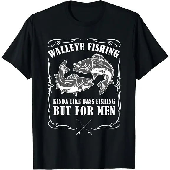 Walleye Fishing for Men Funny Fishing T-Shirt Small