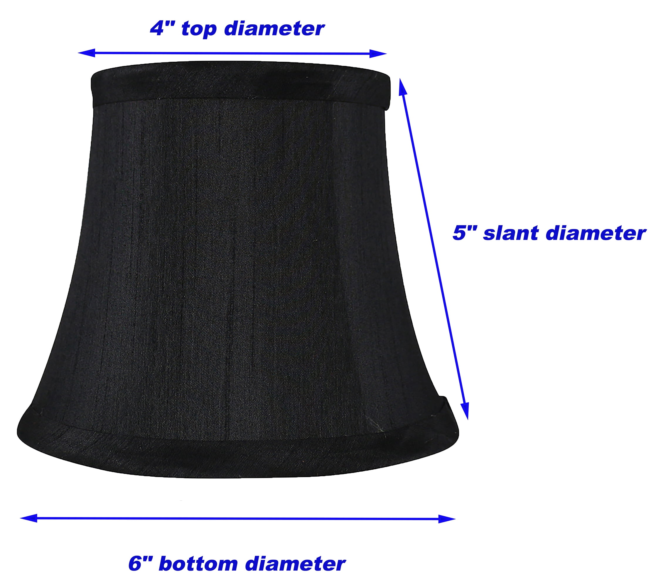 Meriville Set of 5 Black Faux Silk Clip On Chandelier Lamp Shades, 4-inch by 6-inch by 5-inch