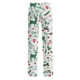 thumbnail image 3 of Women's Fashion Loose Casual Printed Casual Pants with Christmas Print, Comfortable Home and Sleepwear Bottoms, Elastic Waist for Easy Wear, Green, 3XL, 3 of 6