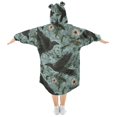 thumbnail image 2 of FORMRS Wearable Blanket Hoodie with Sleeves for Kids Cozy Flannel Sweatshirt, Mystic Crows Pattern, 2 of 7