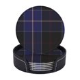thumbnail image 1 of Posavasos de cuero de 6 piezas, posavasos de tartán de la familia Dunlop Clan para bebidas, posavasos para tazas, regalo de inauguración de la casa, ideal para la decoración del hogar, 1 of 7