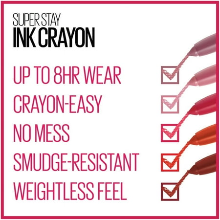 Maybelline Super Stay Ink Crayon Lipstick, Matte Longwear Lipstick Makeup, Seek Adventure, 0.04 oz.