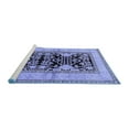 thumbnail image 2 of Ahgly Company Machine Washable Indoor Round Oriental Blue Industrial Area Rugs, 5' Round, 2 of 4