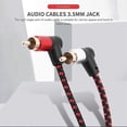 thumbnail image 4 of 90 Degree 3.5mm Male to 2 RCA Male Cable Right Angle Stereo AUX Y Splitter Cord Microphone Jack Plug for Laptop 1m, 4 of 5