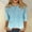 Light Blue, variant on Printed Tops for Women Fashion Round-Neck Quarter Sleeves Summer Tops Loose and Breathable Tops for Going out and Daily Home Wear