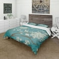 thumbnail image 1 of Designart 'Blue Cherry Blossoms II' Cottage Bedding Set - Duvet Cover & Shams, 1 of 4