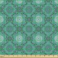 thumbnail image 2 of Ambesonne Vintage Fabric by the Yard Upholstery, Floral Damask Curlicue Art, 5 Yards, Seafoam Grey, 2 of 5
