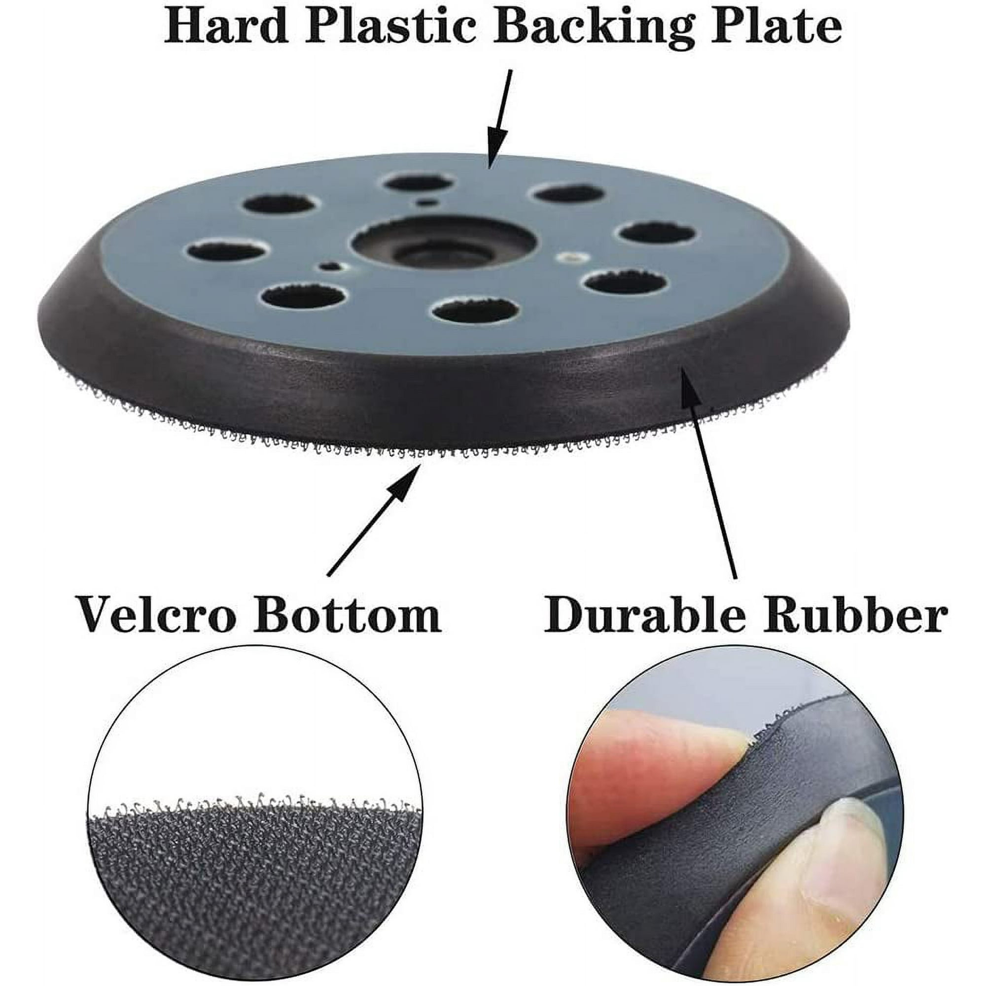 5 Inch Hook & Loop Sander Replacement Pads - 2 Pack For Makita, DeWalt, Porter Cable Orbital Sanders