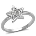 thumbnail image 1 of Alamode LO3980-8 Bague en Laiton Rhodié pour Femmes avec Cristal de Qualité Supérieure en Transparent - Taille 8, 1 of 1