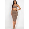 thumbnail image 3 of Cut-Out Tie Side Crop Top & Ruched Midi Skirt Set, 3 of 11
