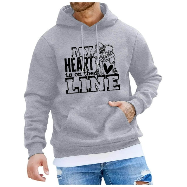 Wyzesi Sweatshirt Blanket Large Male Rugby Print Sweatshirt Long Sleeve Hooded Sweatshirt
