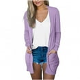 thumbnail image 2 of Antinious Sweaters for Women Casual Solid Long Sleeve Sleeveless Hood Outerwear Jacket with Pockets,Women Sweater Coat,Womens Trench Coat,Purple,XXL, 2 of 5