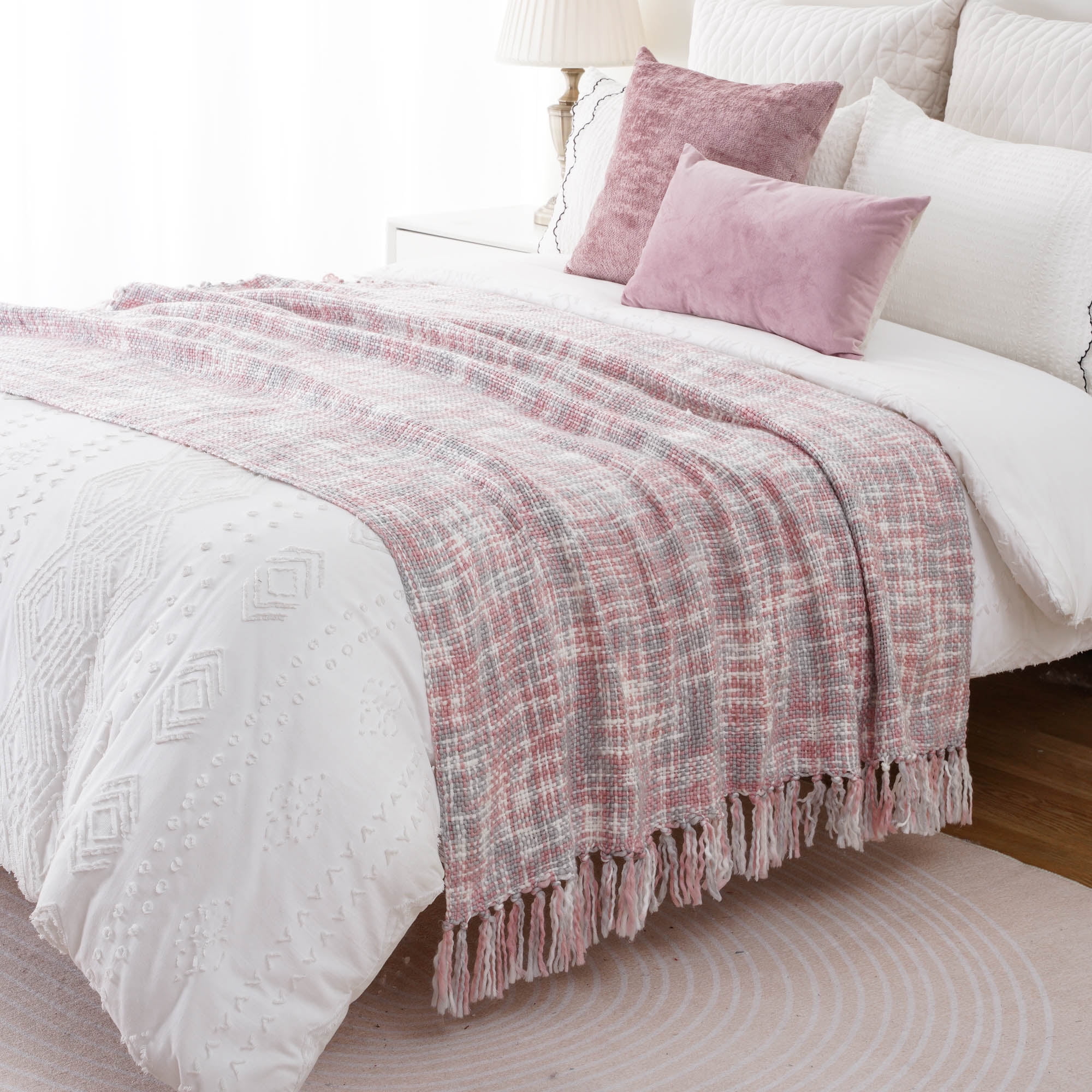 Battilo Dusty Pink Throw Blankets for Couch Decorative Pink Throw Blankets Pink Blanket in Home Decor Bed Throws for Foot of Bed 50 x60 Walmart