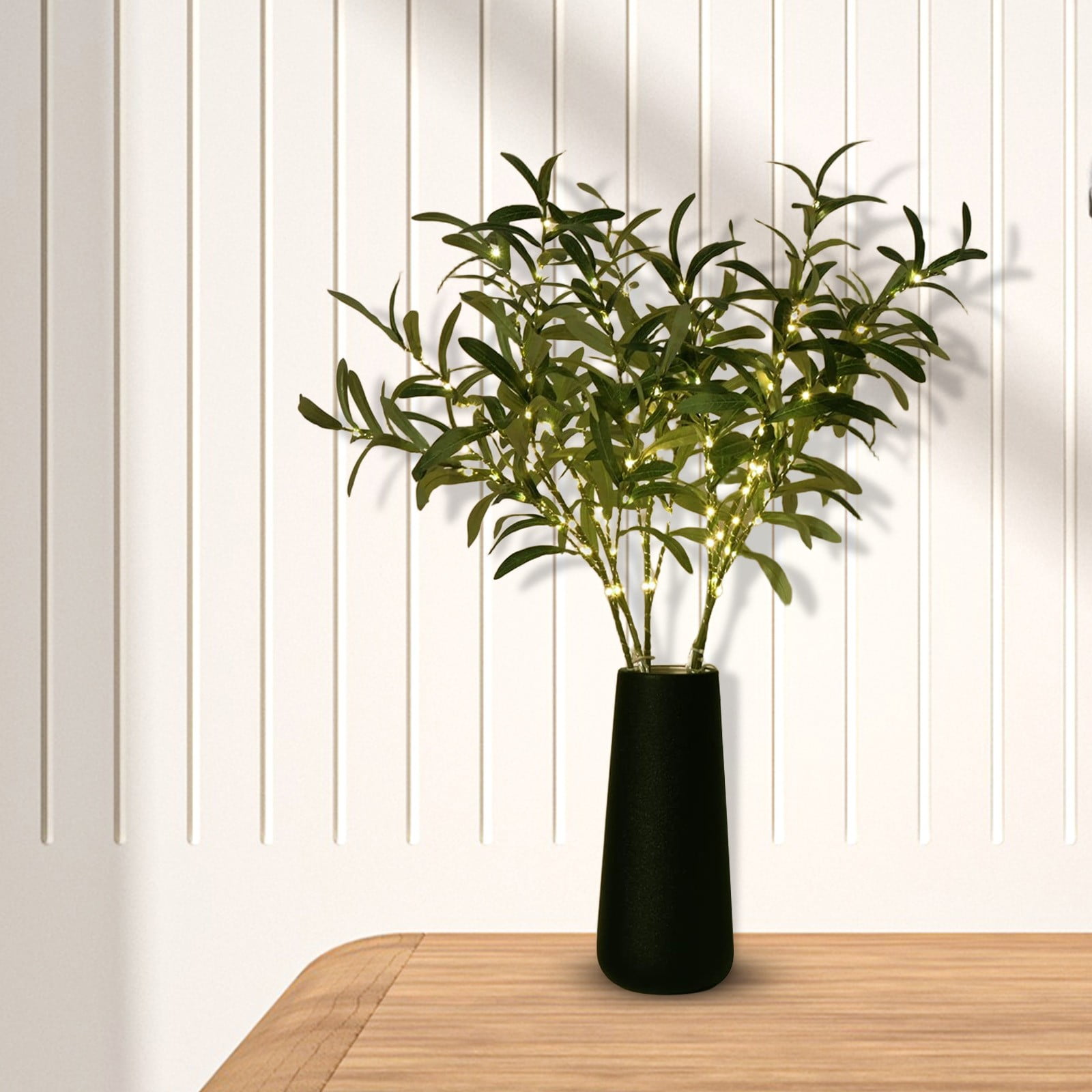 RZDLIZJ 5pcs 37.4'' Olive Branches for Vases with Battery Operated Lights, Lighted Olive Tree Branches with Timer, Artificial Greenery Stems Decor for Centerpieces Flower Arrangements Vases