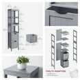 thumbnail image 3 of LEDREM Corner Cabinet with 2 Drawers & 3 Shelves, Freestanding Storage Organizer 55.7" Tall, Space-Saving Design, Dove Grey, 3 of 6