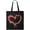 Black, variant on Heart Water Splash Tote Bag - Image by Shutterstock, One Size Cotton Canvas Tote Bag