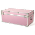 thumbnail image 6 of Rhino Trunk & Case Large Essential Summer Camp Trunk with Wheels - Camping Storage Chest - Ideal Footlocker for Campers - Strong 1000+ Pound Sitting Capacity Trunks 32"x18"x14" (Pink), 6 of 9