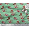 thumbnail image 2 of Soimoi Green Cotton Duck Fabric London Theme Architectural Print Fabric by the Yard 42 Inch Wide, 2 of 3