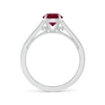 thumbnail image 2 of ANGARA Natural Vintage Inspired Claw-Set Round 1.2 ct Ruby Solitaire Ring in 14K White Gold for Women (Size-6.5mm) | July Birthstone, Birthday, Anniversary, Jewelry Gift for Women | Natural Ruby Ring, 2 of 9