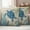 Turquoise Blue Beige, variant on Teal Sea Turtle Coastal Outdoor Waterproof Pillow Covers, Vintage Summer Beach Seaweed Decorative Square Throw Pillowcase Sofa Cushion Sham for Patio/Couch/Chair, 16"x16" 2 Pack