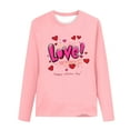 thumbnail image 3 of Girls Long Sleeve Crew Neck T-Shirt - Blue Valentine's Day Love Heart Graphic Tee for Girls 3-13Y, Soft Polyester Spandex Machine Washable,Size 7-8 T, 3 of 4
