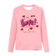 thumbnail image 3 of Blusas y camisas de manga larga con cuello redondo Camisas con estampados de manga larga Cuello redondo lindo Blusas casuales elegantes Ropa Camisas de cuello redondo Niña Top de poliéster, 3 of 4