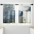 thumbnail image 4 of Farmhouse Kitchen Curtains Blue and Grey Abstract Window Curtains Short Tier Curtains Over Sink, Modern Art Painting Decor Rod Pocket Window Drapes Set of 2 (26x36 Inch), 4 of 5
