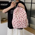 thumbnail image 5 of Corduroy Strawberry Backpack Students Bag For Women(Pink), 5 of 9