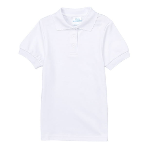 UNIK unik Girls School Uniform Short Sleeve Polo Shirt (Little Girls