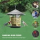 thumbnail image 4 of Muyoka Comedero para pájaros, Estación de alimentación para pájaros Colgante Comedero para pájaros transparente de gran capacidad con techo para pájaros salvajes que cuelgan en el jardín y el balcón Muyoka Hogar, 4 of 7