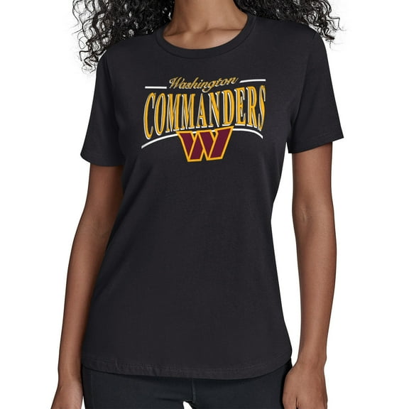 Women's Starter Black Washington Commanders Arch Stripe T-Shirt