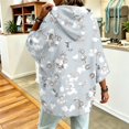 thumbnail image 4 of Women's Oversized 3/4 Sleeve Hoodie Hooded Pullover Sweatshirt Drop Shoulder Loose Fit Casual Y2K Fashion Tops, 4 of 4