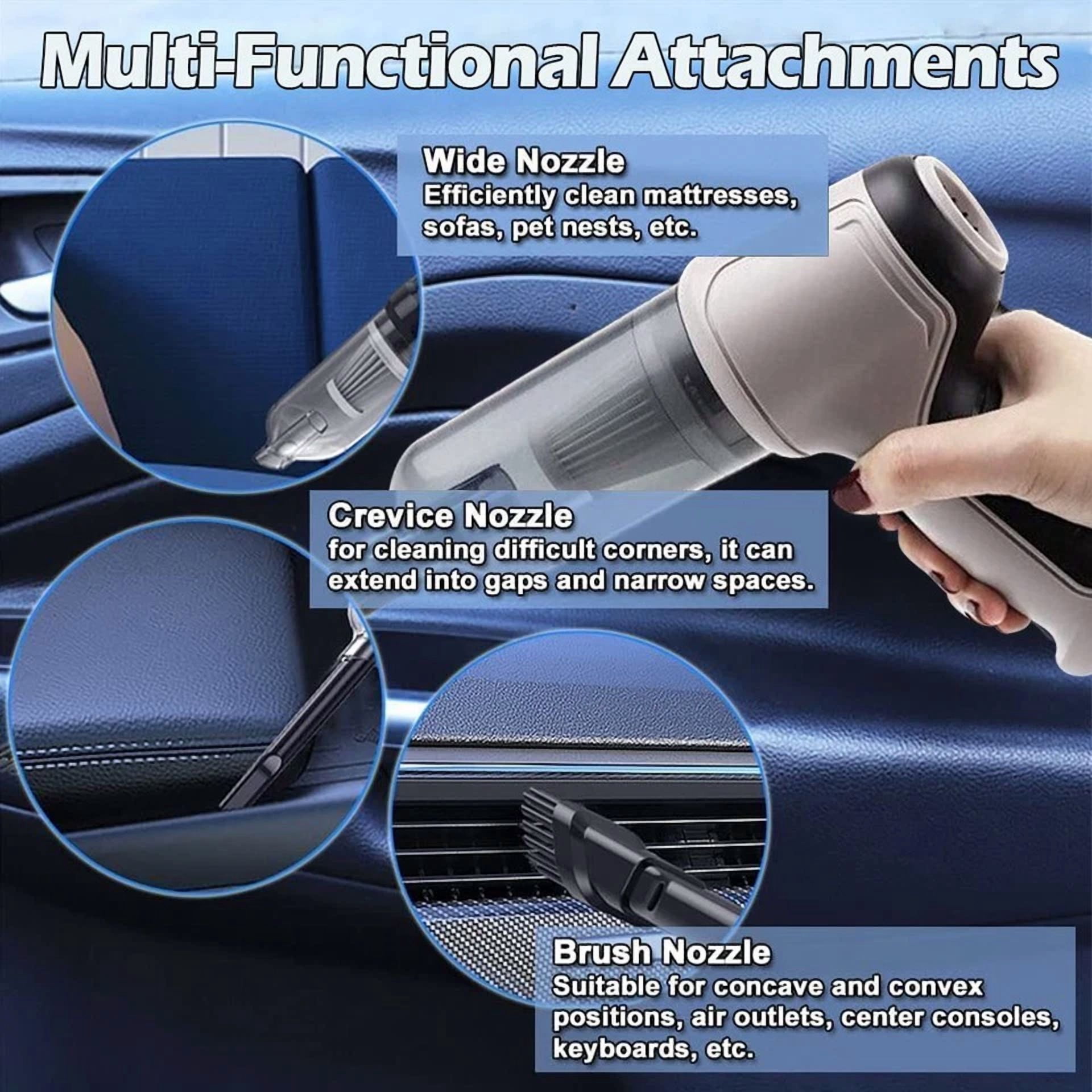 CIRCLE- Car Vacuum Cleaner Duster Cordless Portable Rechargeable Wet&Dry Strong Suction