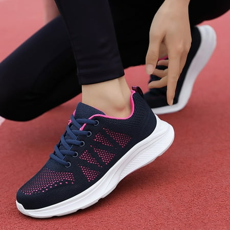 Gubotare Womens Shoes Dressy Casual Women Shoes Walking Running Shoes Non-Slip Fashion Sneakers Hot Pink 9