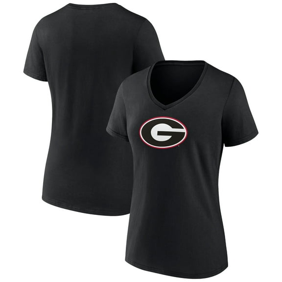 Women's Black Georgia Bulldogs Team Logo V-Neck T-Shirt