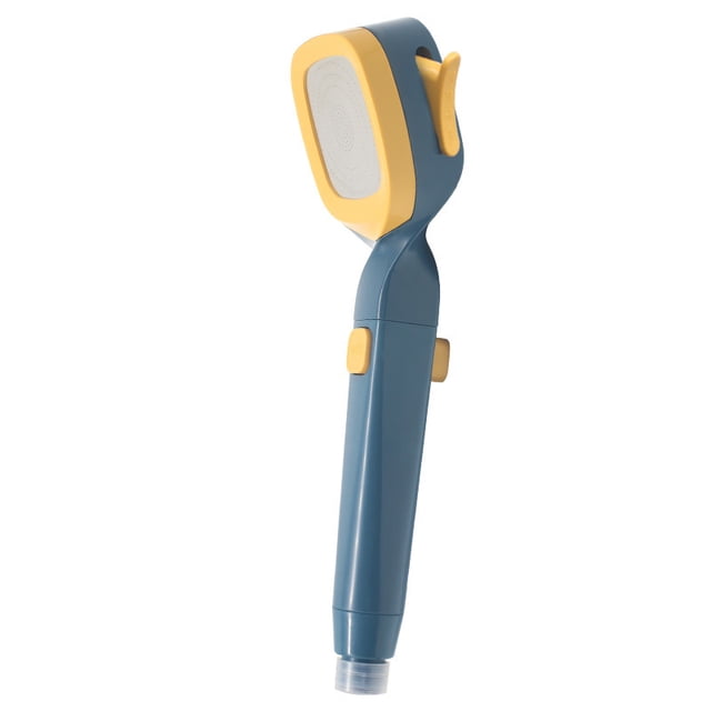 Cabezal de ducha de 4 engranajes con filtro, cabezal de ducha Universal Simple y estable de alto rendimiento para baño G1/2, azul oscuro y amarillo