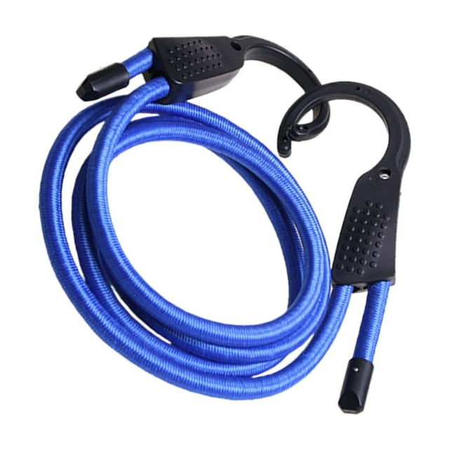 Inteprter Elástico de goma para viaje de motocicleta, fuerte y Flexible para asegurar cargas pesadas, ampliamente aplicable Almacenamiento y organización del hogar 1.5 metros azul