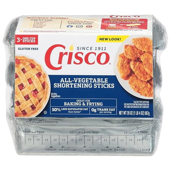 Pack of 1 Crisco All-Vegetable Shortening Sticks, 20 Ounce, 3 Sticks