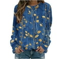 thumbnail image 2 of CLOISE Women's Sweatshirts Floral Print Oversized Sweatshirts Crew Neck Long Sleeve Hoodies Shirts Brown Raglan Basic Tops Fall Fashion Y2k Clothes XL, 2 of 5