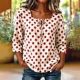 thumbnail image 6 of Fewfanhot Womens Tops 3/4 Length Sleeve with Button Casual V Neck Summer Outfits Fall Fashion Spring Clothes, 6 of 6