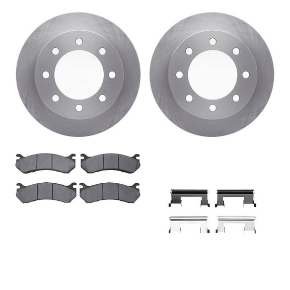 Dynamic Friction Company Rear Brake Rotors with Ultimate Duty Performance Brake Pads includes Hardware 6412-48079