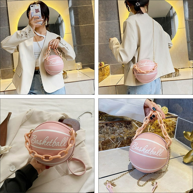 Basketball Purse Purses Round Bags Ball Tote Bag Chinese Take Out Girls  Handbags Shaped Handbag