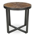 thumbnail image 4 of Kate and Laurel Gerhardt Round Wood and Metal Side Table, 20 x 20 x 18.5, Brown and Charcoal Gray, 4 of 7