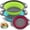 Mix, variant on Collapsible Colander Set of 3 Round Silicone Kitchen Strainer Set - 2 pcs 4 Quart and 1 pcs 2 Quart- Perfect for Draining Pasta, Vegetable and fruit (green,blue, purple)