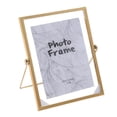 thumbnail image 1 of veasfak Classic Golden Plated Floating Glass Picture Photo Frame Metal Decorative 7 inch, 1 of 3