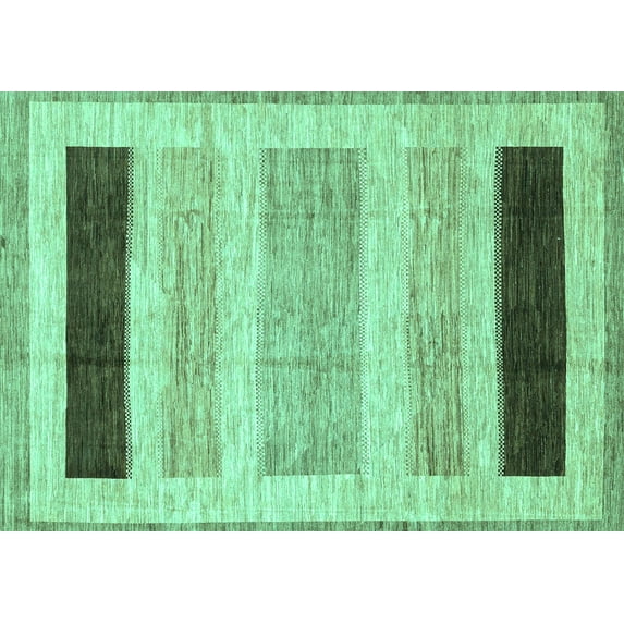 Ahgly Company Indoor Rectangle Abstract Turquoise Blue Modern Area Rugs, 7' x 9'