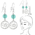 thumbnail image 3 of One Pair Handmade Round Filigree Sterling Silver Beaded Earrings - Aqua, 3 of 4